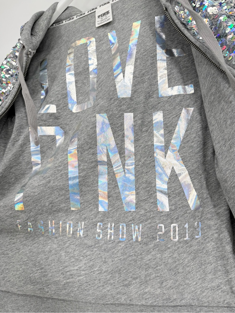 Pink Victorias Secret Sequin Hoodie Fashion Show 2013 - Picture 6 of 14